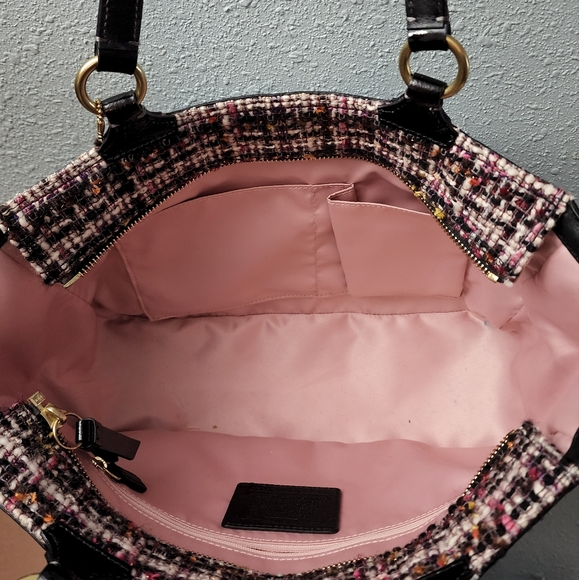 Coach Plaid Wool with Black Patent Leather Trim - Picture 14 of 14